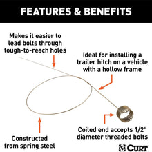 CURT 58400 18-Inch Trailer Hitch Fish Wire for 1/2-Inch Diameter Bolts
