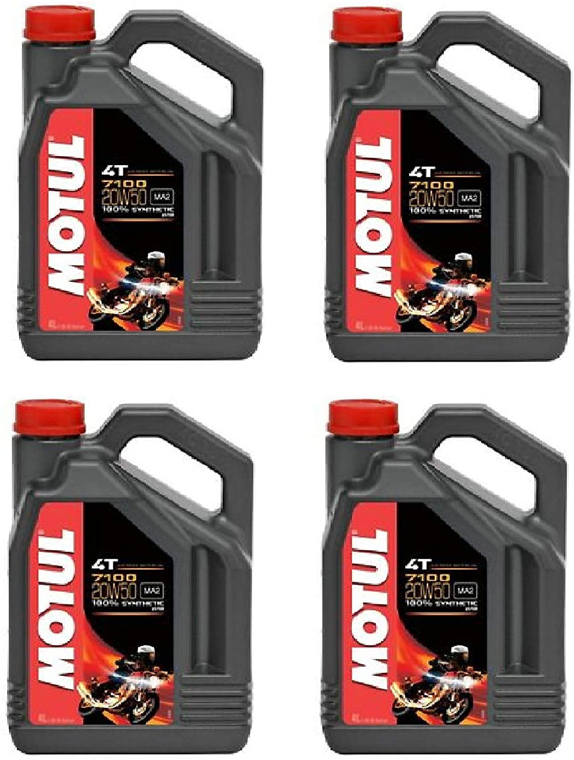 Motul 104104 Set of 4 7100 4T 20W-50 Motor Oil 1-Gallon Bottles