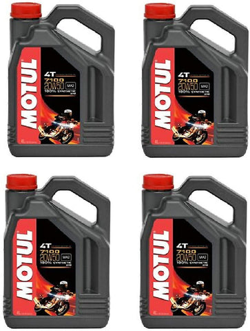 Motul 104104 Set of 4 7100 4T 20W-50 Motor Oil 1-Gallon Bottles