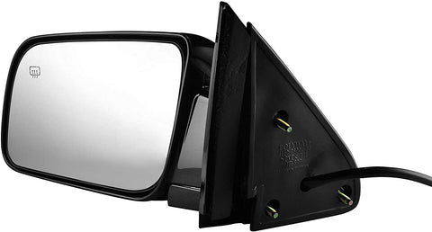 Left Driver Side Painted Black, Heated, Power Operated, Side View Mirror for 1988-2000 C/K 1500 Chevy GMC Truck Suburban - Parts Link #: GM1320276