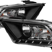 Spyder Auto HD-YD-FM2010-DRL-BK Ford Mustang Black DRL LED Crystal Headlight (Black)