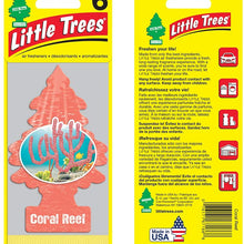 Little Trees Car Air Freshener | Hanging Tree Provides Long Lasting Scent for Auto or Home | Coral Reef, 6-Packs (4 Count)