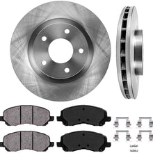 CRK13534 FRONT 294mm Premium 5 Lug [2] Rotors + Brake Pads + Clips [fit Sebring Avenger Caliber Compass Patriot Lancer]