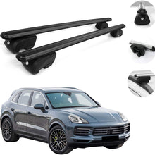 OMAC Automotive Exterior Accessories Roof Rack Crossbars | Aluminum Black Roof Top Cargo Racks | Luggage Ski Kayak Bike Carriers Set 2 Pcs | Fits Porsche Cayenne 2019-2021