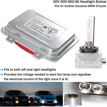 5DV 009 000-00 Xenon Hid Headlight Ballast Control Unit and D1S Bulb Replacement for 2007-2014 Cadillac Escalade & 2006-2009 BMW E60 & 2008-2014 Ch ry sler Town Country
