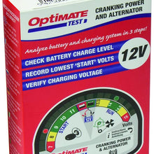 OptiMATE TEST – Cranking & Alternator, TS-121, 12V tester for battery state of charge, cranking performance and vehicle charging system