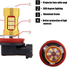 SCITOO White H11 LED Bulbs 54SMD LED Lights with Projector for Fog Light Plug and Play Style,4Pcs