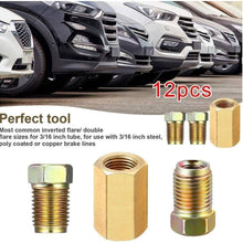 FSLLOVE FANGSHUILIN Brake Fittings Brass Inverted Flare Union & Compression Accessories 12 Pcs S4M4 (Color : Copper Unions)