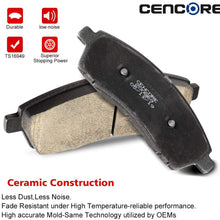 CENCORE Rear Brake Disc Pad Set 4 pcs Ceramic Brake Pads Kits Compatible with Ford Excursion 2000-2005/Ford F-250 1999/Ford F-250 Super Duty 1999-2004/Ford F-350 Super Duty 1999-2004