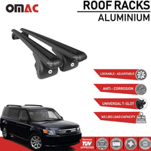 Roof Rack Cross Bars Lockable Luggage Carrier | Compatible with Ford Flex 2009-2019 | Aluminum Black Cargo Carrier Rooftop Luggage Bars 2 PCS