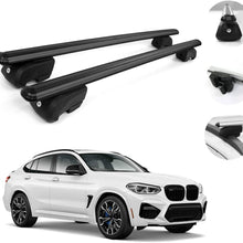 OMAC Automotive Exterior Accessories Roof Rack Crossbars | Aluminum Black Roof Top Cargo Racks | Luggage Ski Kayak Bike Carriers Set 2 Pcs | Fits BMW X4 2019-2021