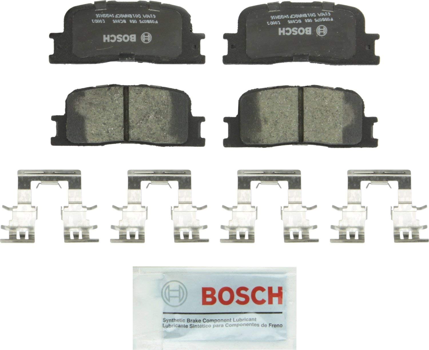 Bosch BC885 QuietCast Premium Ceramic Disc Brake Pad Set For: Lexus ES300, ES330; Toyota Camry, Highlander, Rear