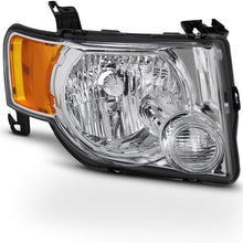 For 2008-2012 Ford Escape 4-Door SUV Passenger Side Only Headlight Assembly Chrome Housing Clear Lens