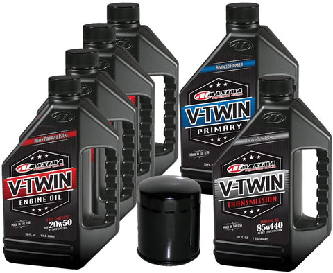 MaximaHiflofiltro VTTOCK16 Complete Engine Oil Change Kit for V-Twin Full Synthetic Harley Davidson Evolution, 6 Quart