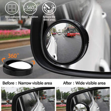 Homesprit 2 Pack Blind Spot Mirror, 2" Round HD Glass Convex Rear View, 360°Rotate Adjustable Wide Angle Rear View Mirror for All Universal Vehicles Car