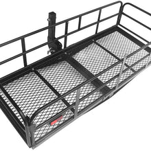 Cargo Carrier Hitch Mount Luggage Carrier Folding Legs Spring Hooks Cargo Basket for Outdoor
