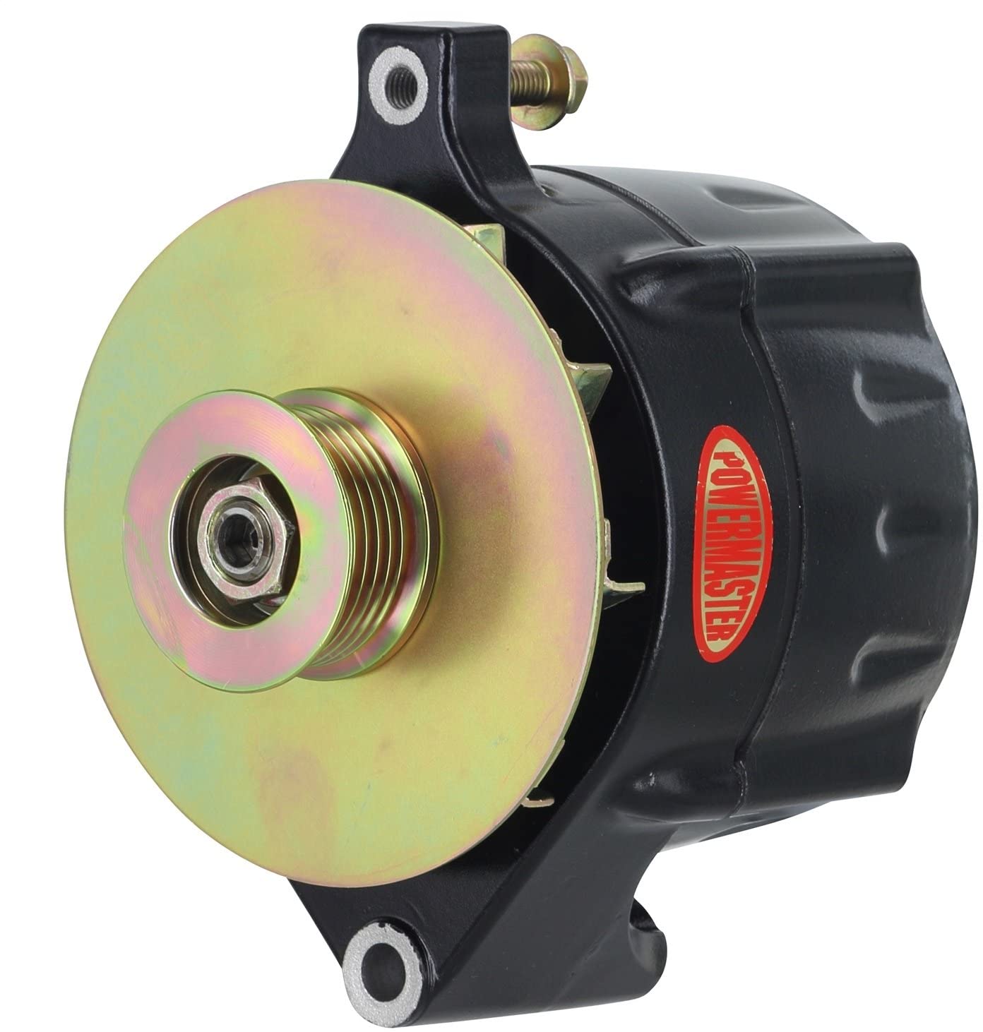 Powermaster 8-57140-347 Black Alternator (Upgrade 150A Smooth Look 6 Groove Pulley, Baffle & Cone 1 Wire)