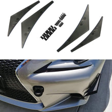 iJDMTOY 4pcs Black Front Bumper Canard, Body Diffuser Fins, Universal Fit Any Car Truck SUV