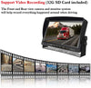 Backup Camera System with Video Recording, 9'' IPS HD Split Monitor + 2 Upgraded 1080P Night Vision IP68 Waterproof Rear View Camera Kit for Bus, Truck, RV, Trailer, Motorhome, Camper
