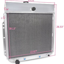 New Radiator Fit For 1953-1956 1954 1955 Replacement For Ford F100 F250 Pickup Truck L6 V8 AT/MT Aluminum Racing Radiator 2 Row
