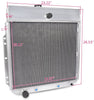 New Radiator Fit For 1953-1956 1954 1955 Replacement For Ford F100 F250 Pickup Truck L6 V8 AT/MT Aluminum Racing Radiator 2 Row