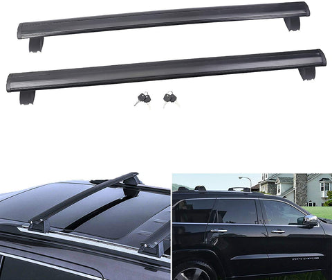 JUEDIMA Black Roof Rack Crossbars Replacement for 2011 2012 2013 2014 2015 2016 2017 2018 2019 2020 Grand Cherokee,Rooftop Luggage Crossbars