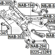 55419-JN90A - Arm Bushing Rear Differential Mount - Febest # NAB-347-1 YEAR.