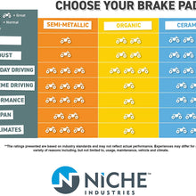 NICHE Brake Pad Set For Kawasaki Ninja ZX6R ZX9R ZZR600 43082-1213 43082-1224 Complete Semi-Metallic
