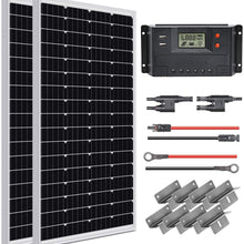 WEIZE 100 Watt 12 Volt Solar Panel Starter Kit, High Efficiency Monocrystalline PV Module for Home, Camping, Boat, Caravan, RV and Other Off Grid Applications