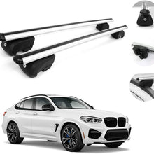 OMAC Automotive Exterior Accessories Roof Rack Crossbars | Aluminum Silver Roof Top Cargo Racks | Luggage Ski Kayak Bike Carriers Set 2 Pcs | Fits BMW X4 2019-2021