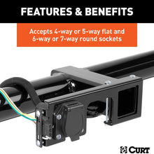 CURT 58000 Easy-Mount Vehicle Trailer Wiring Connector Mounting Bracket for 2-Inch Receiver, 4 or 5-Way Flat, 6 or 7-Way Round
