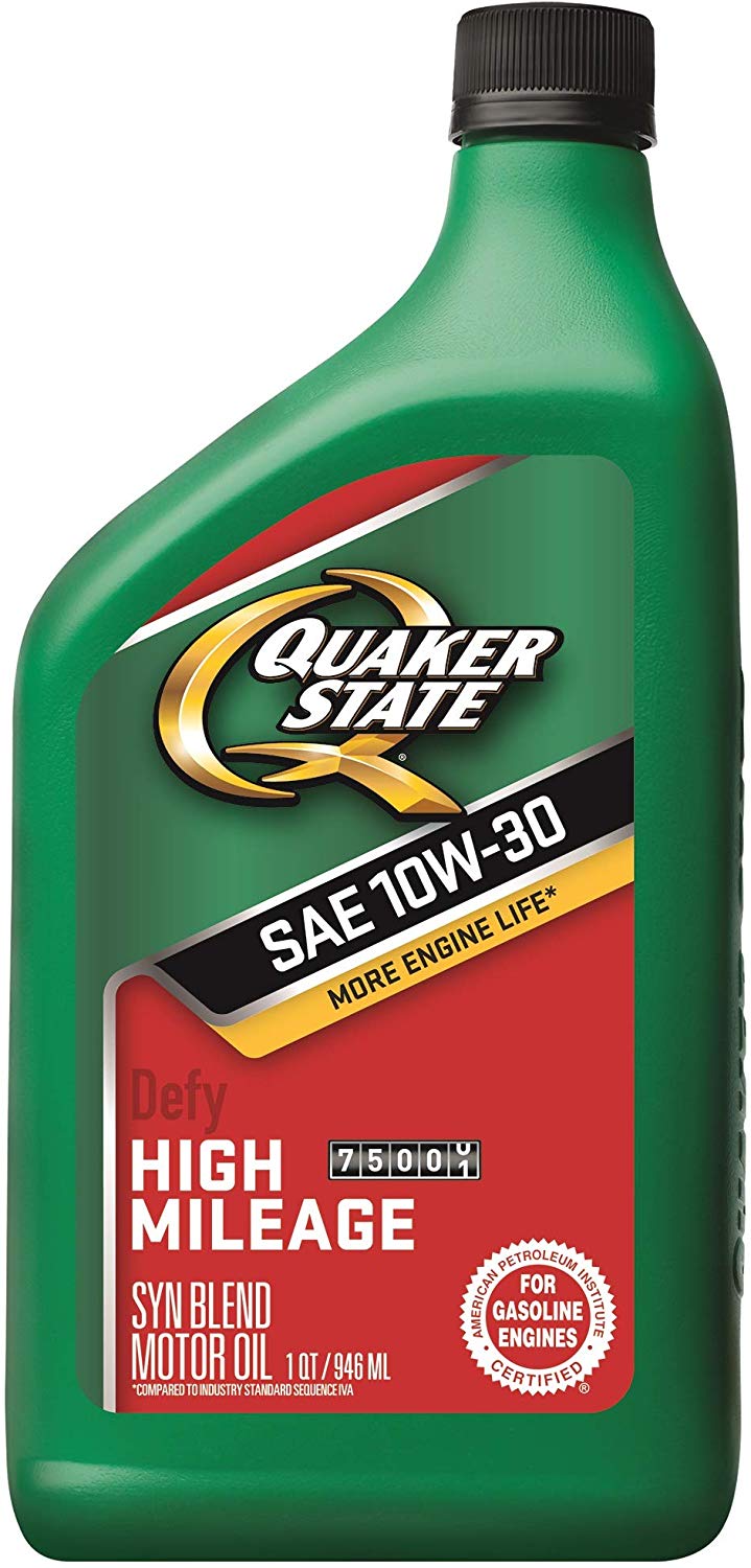 Quaker State 550043280-6PK Defy High Mileage 10W-30 Motor Oil (SN/GF-5), 1 Quart, 6 Pack