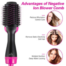 Hot Air Brush,Hair Dryer Brush, One Step Hair Dryer & Volumizer, Styler for Straightening, Curling, Salon Negative Ion Ceramic Electric Blow Dryer Rotating Straightener Curl Brush