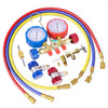 2020 UPGRATE Version 3 Way AC Manifold Gauge Set, Fits R134A R12 R22 and R502 Refrigerants, with 5FT Hose, Acme Tank Adapters, Couplers and Can Tap