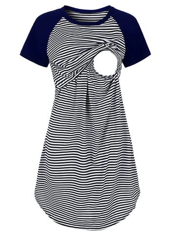 Jchiup Maternity Short Sleeve Nursing Nightgown for Breastfeeding Sleepwear