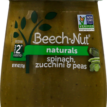 (10 Pack) Beech-Nut Naturals Stage 2, Spinach Zucchini & Peas Baby Food, 4 oz Jar
