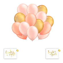 Andaz Press 50 Pcs Gold, Rose Gold and Peach Color Latex Party Balloon Set, Bridal Shower, Engagement, Bachelorette