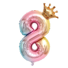 Gobestart Crown Number Foil Balloons Number Ballon Happy Birthday Party Decoration 32 Inch