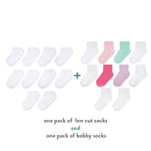 Wonder Nation Low Cut Bobby Combo Socks, 20-Pack (Baby Girls & Toddler Girls)