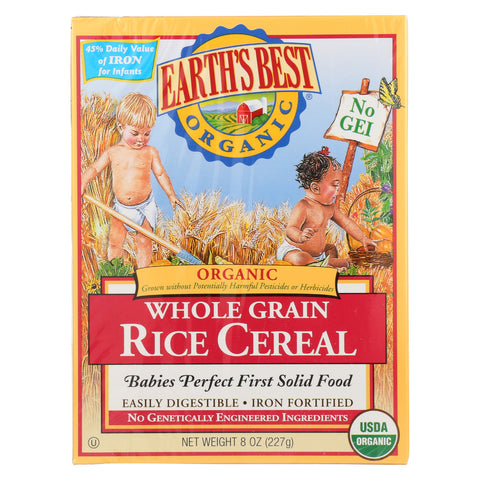 Earth's Best Organic, Whole Grain Rice Infant Cereal, 8 oz. Box