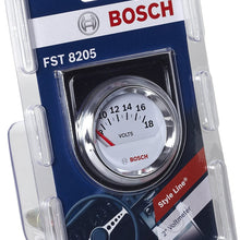 Actron SP0F000043 Bosch Style Line 2" Electrical Voltmeter Gauge (White Dial Face, Chrome Bezel)