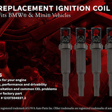 Ignition Coil Pack Set of 6 - Replacement for Bosch 0221504470, 12138616153, 12138657273, 12137594937, 12137562744 - Fits BMW 325i, 335i, 328i, 525i, 530i, 330i, 650i, X3, X5, M3 and more