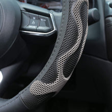 FH Group FH2010 Universal Leather Car Steering Wheel Cover (Gray) with Gift – Universal Fit for Cars Trucks & SUVs