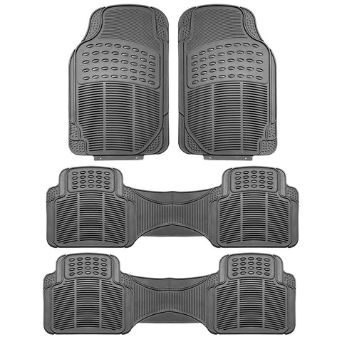 FH Group F11306GRAY-3ROW Floor Mat (Trimmable Heavy Duty 3 Row SUV All Weather 4pc Full Set - Gray)