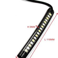 Purishion 2x Universal Flexible LED Turn Signal Tail Brake License Plate Light Integrated for Motorcycle Bike ATV Car RV SUV, Brake/Running Tail Light(2Pack) (Amber White)