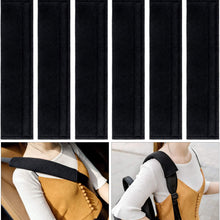 6PCS Car Seat Belt Covers Soft Faux Sheepskin Shoulder Strap Pad for Adults (Black)