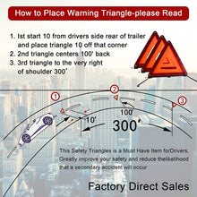 XOOL Triple Warning Triangle Emergency Warning Triangle Reflector Safety Triangle Kit Suitable for Roadside Emergencies, 3-Pack