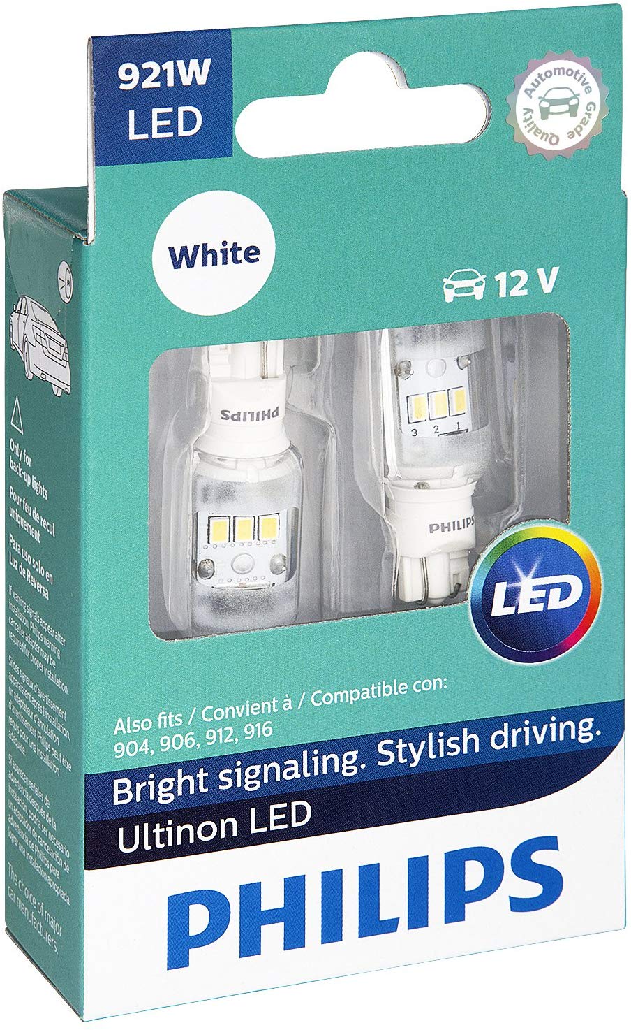 Philips 921WLED Ultinon LED Bulb (White), 2 Pack