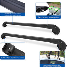 Autekcomma Roof Rack Cross Bars for Ford Edge 2015-2020Anti-Corrosion,Aircraft Aluminum Black Matte with Anti-Theft Locks(ONLY FIT to Equipped Original EXISTING ROOF Side Rail)