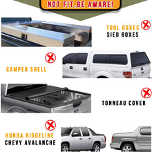 Truck Ladder Rack 800lbs Capacity with (8) Non-Drilling C-Clamps Heavy Duty Extendable Universal Pickup Truck Rack Two-bar Set Matte Black One Pair